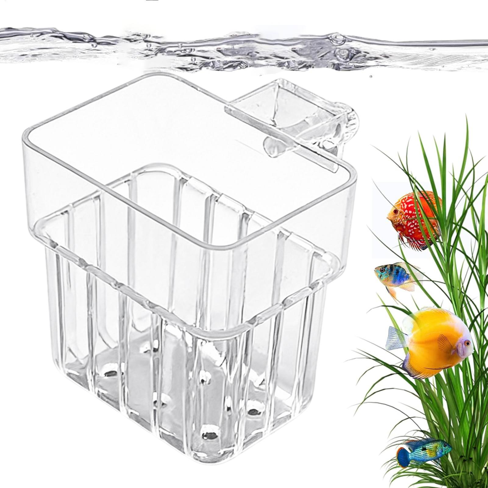 Aquarium Plant Growth - Przezroczysty wiszący kwietnik do akwarium, uchwyt